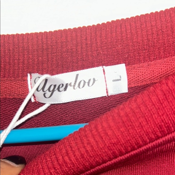 35.  NWT Ugerlov Burgundy Ruffled Tiered Dress size L - Picture 3 of 8